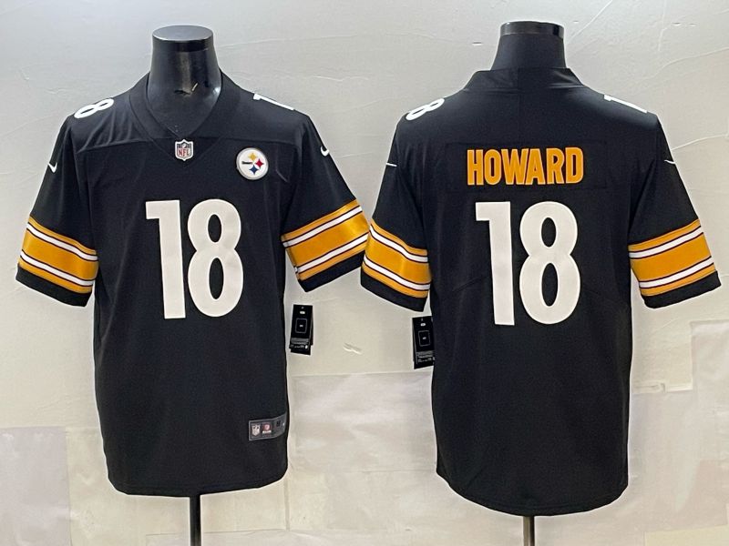 Men Pittsburgh Steelers #18 Howard Black Nike 2025 Limited NFL Jersey style 02